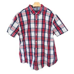 Tommy Hilfiger Plaid Short Sleeve Button-Up Shirt Size XL